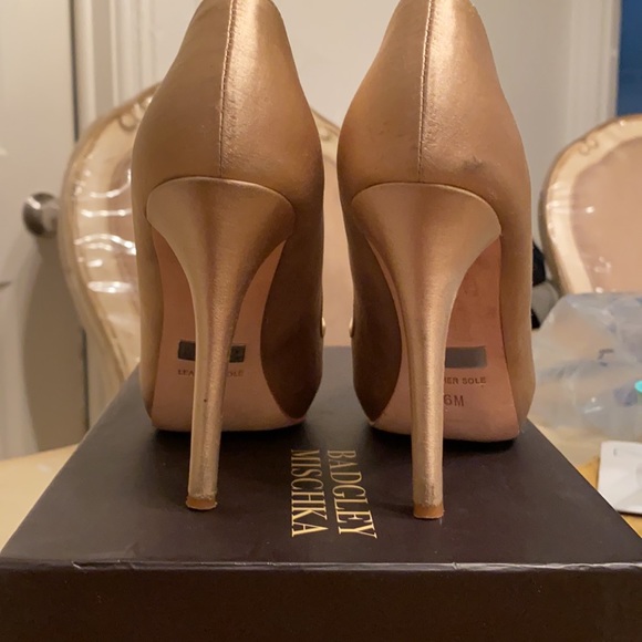 Tan/Gold Badly Mischka Mp2005 Formslag Platforms - Picture 4 of 4